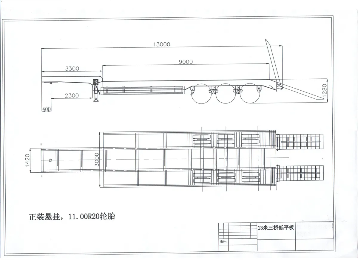 low-bed-semi-trailer-13Mlength3axles low-bed-semi-trailer-13Mlength3axles
