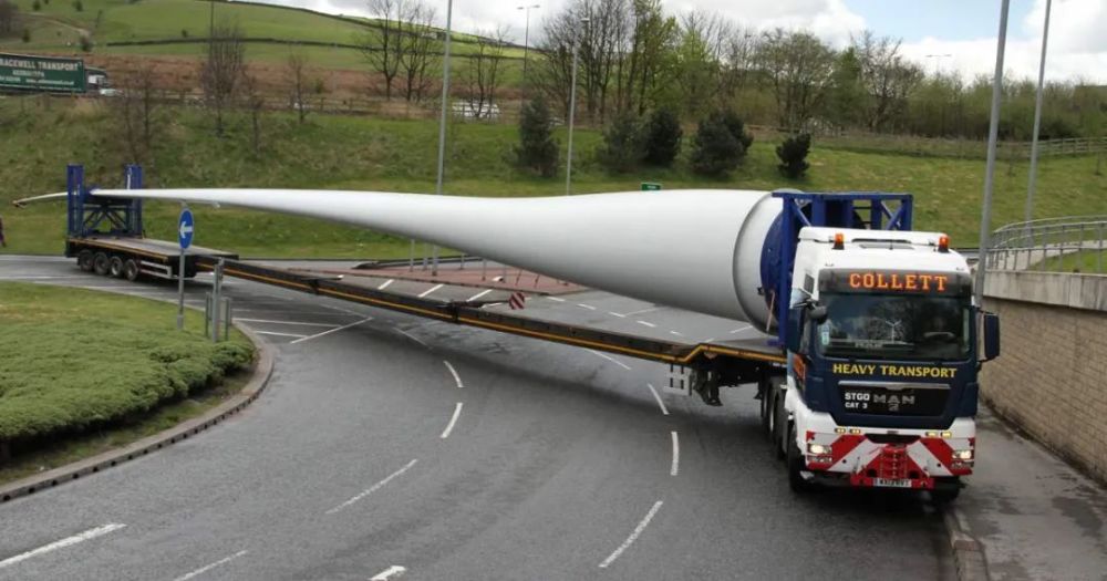 wind turbine blade transport on roundabout wind turbine blade transport on roundabout